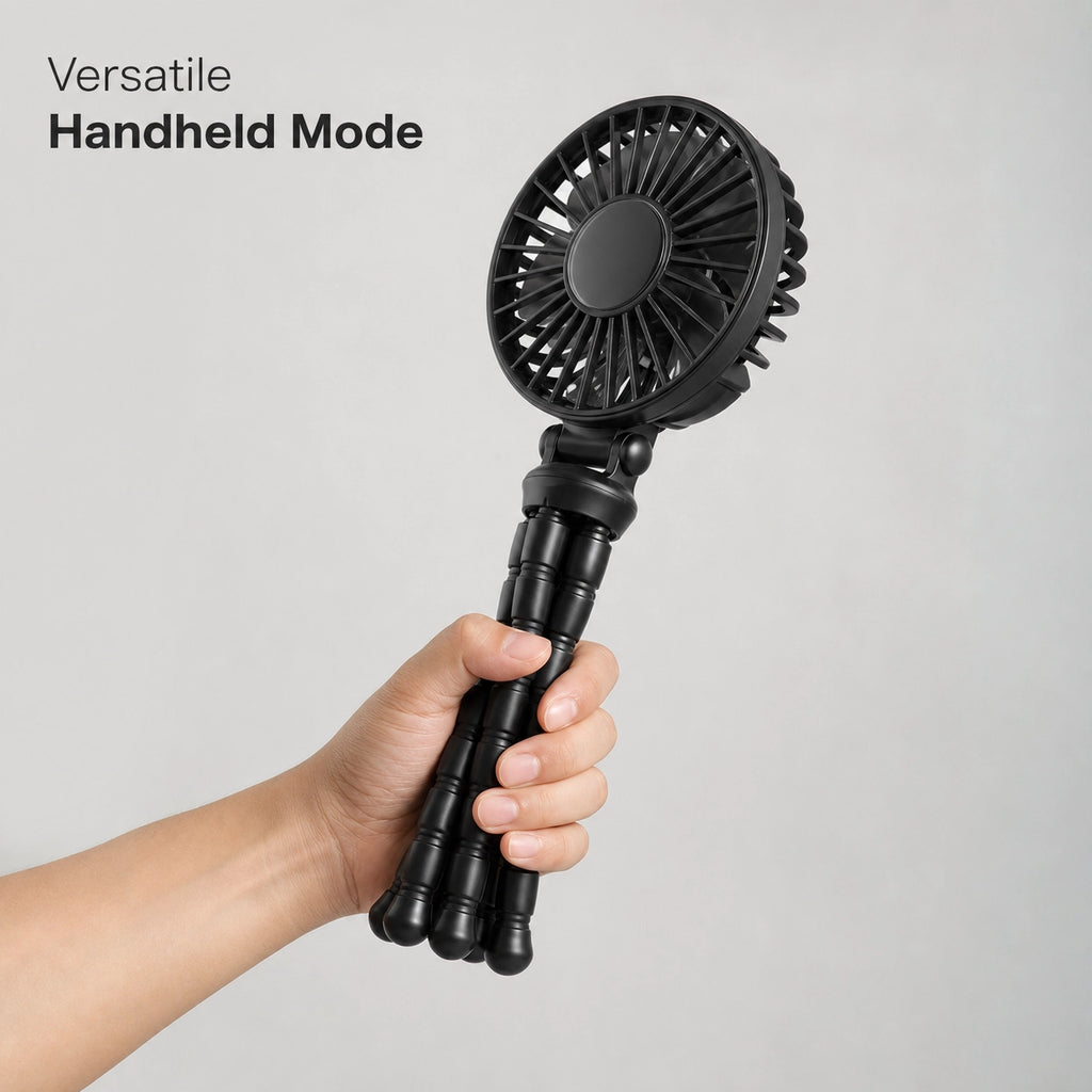 🌪️ Flexible Tripod Fan – Portable, USB Rechargeable & 360° Adjustable