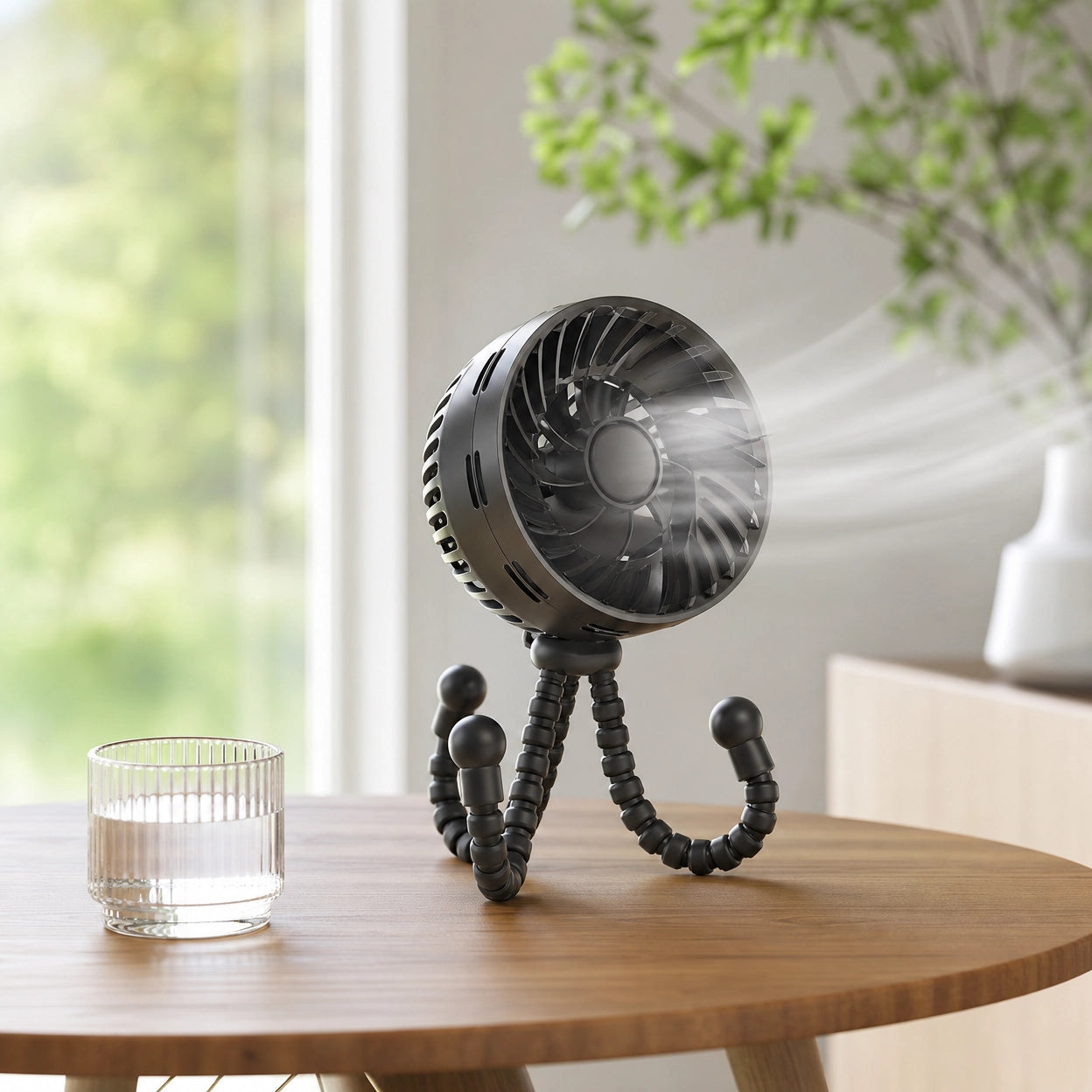 🌪️ Flexible Tripod Fan – Portable, USB Rechargeable & 360° Adjustable