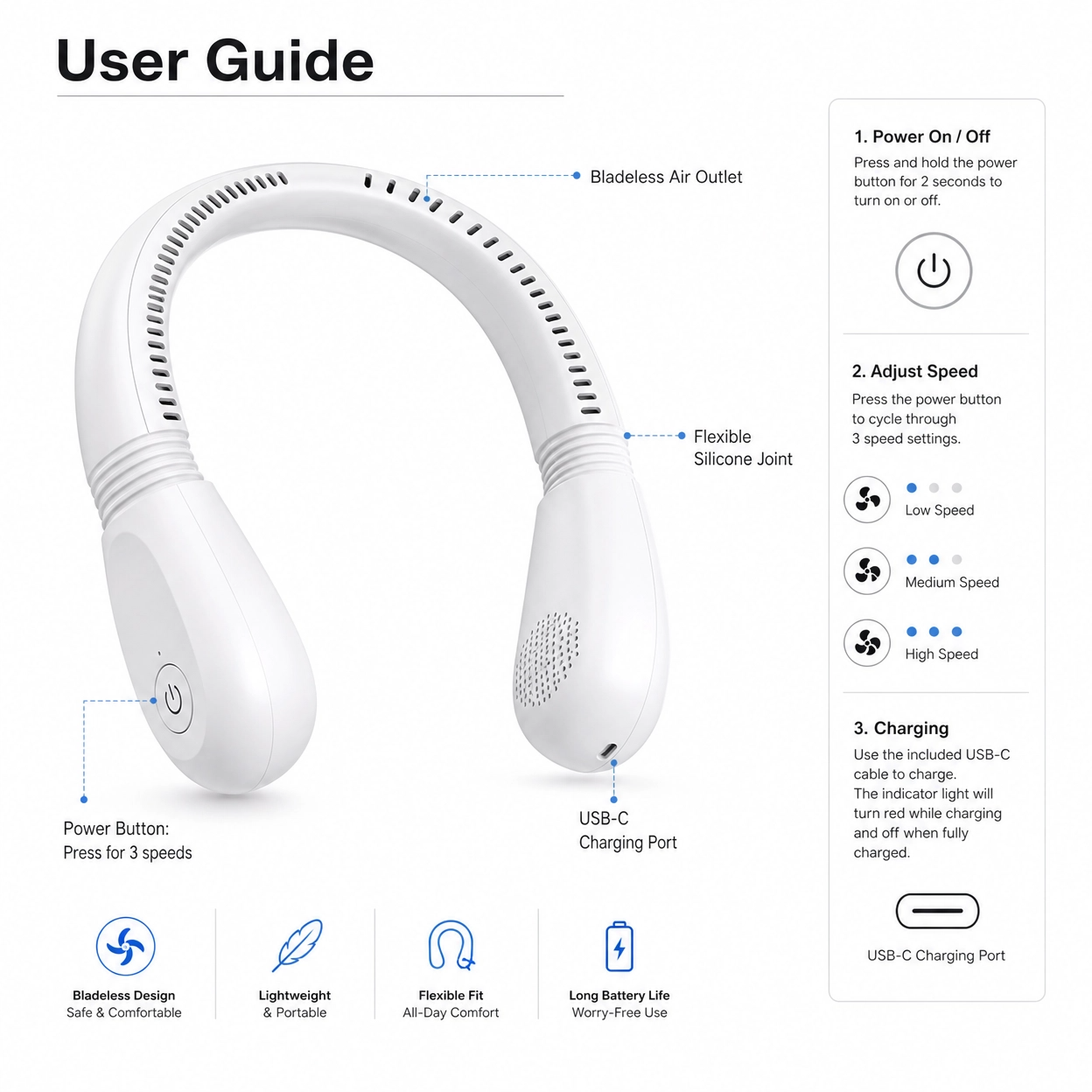 BreezeGo™ Portable Cooling Neck Fan