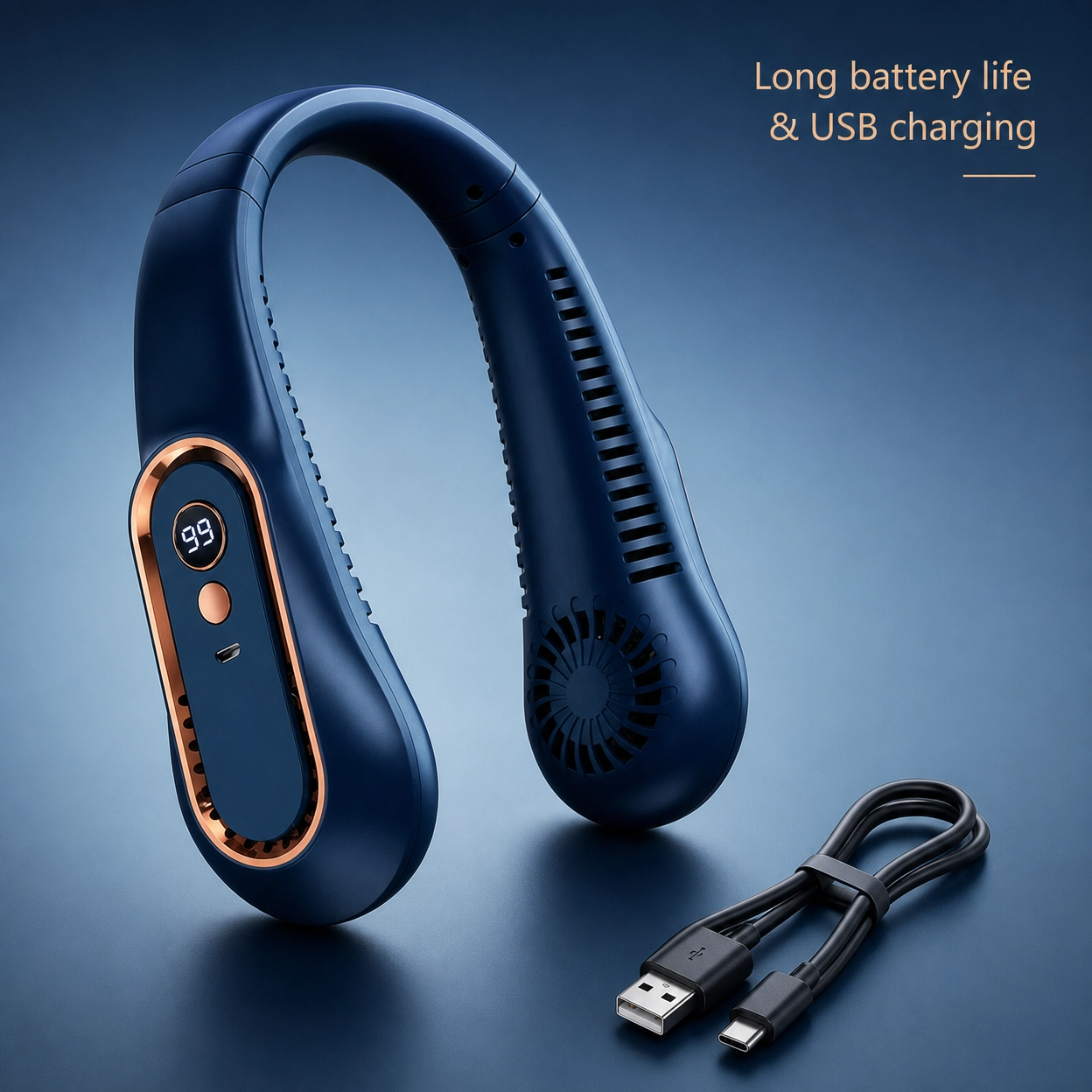 ArcticFlow™ LED Neck Fan – Portable Hands-Free Cooling